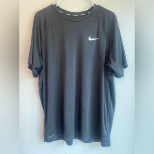 Nike Swim Black Dri-Fit T-Shirt with Logo